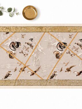 Golden Hunt Luxury Table Runner Handmade Renaissance Style 50x130 cm